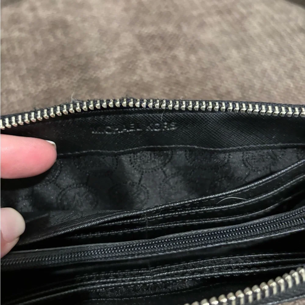 Michael Kors Black Leather Women's Wallet Bag - slightly used